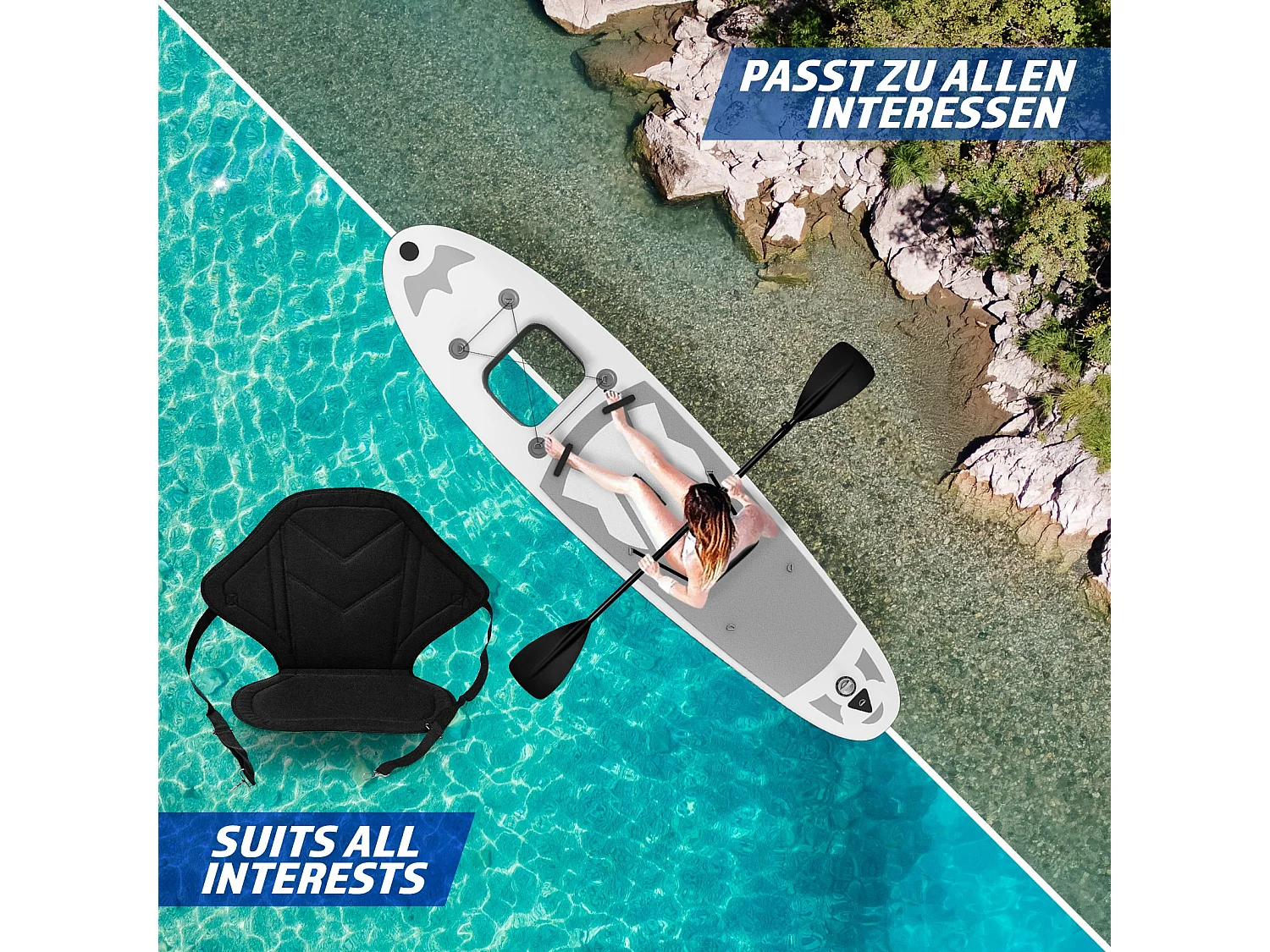 Planche SUP Anubis 305 cm - Argent - y compris les accessoires