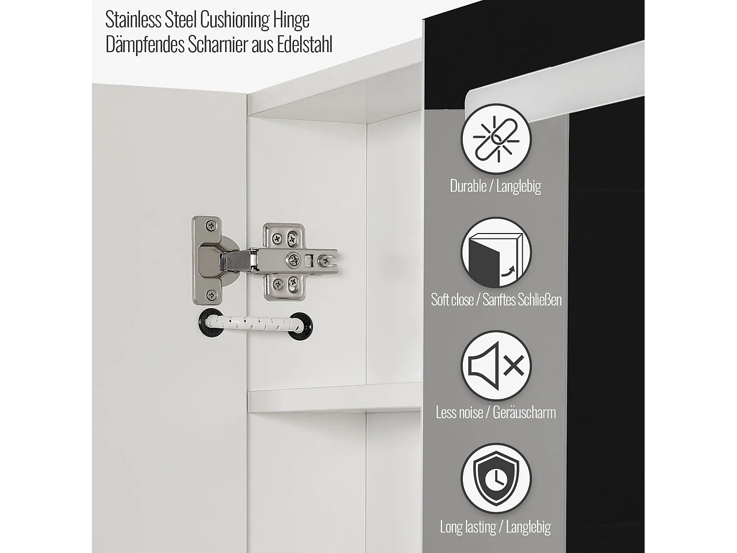 Spiegelkast met Led-verlichting - 100x60x13 cm - medicijnkast