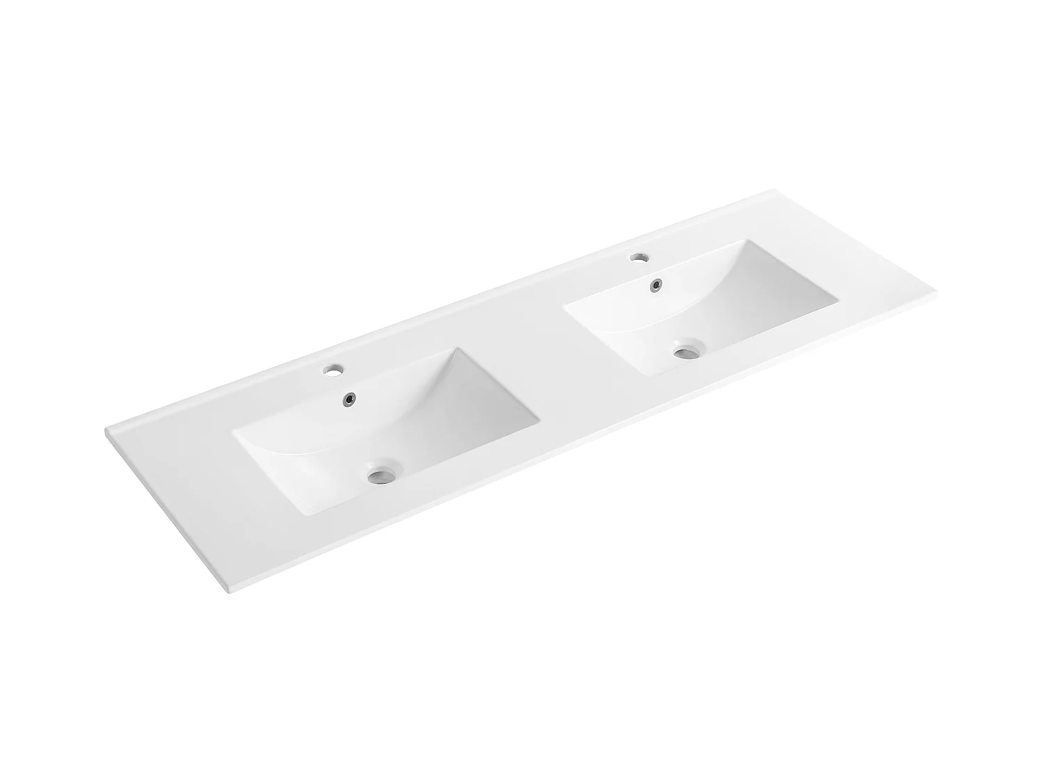 Lavabo blanco rectangular de cerámica - 151 x 46,5 cm - MOTIAC