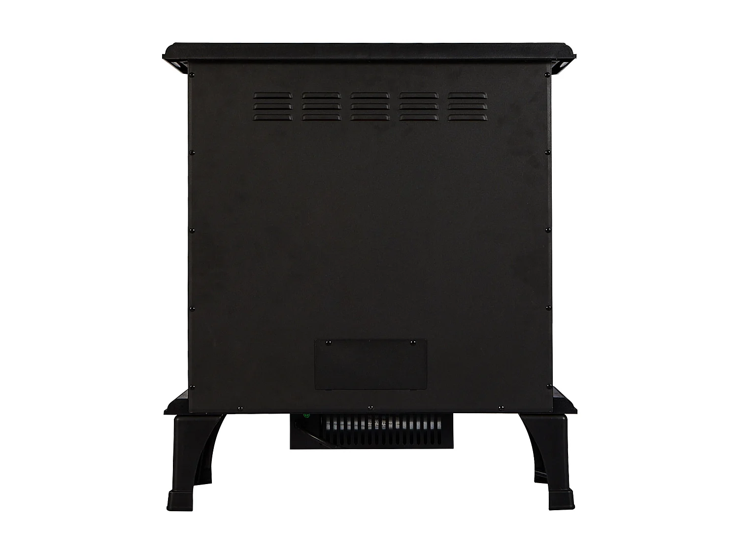 Lareira elétrica tradicional de chão preto com efeito de fogo 3D