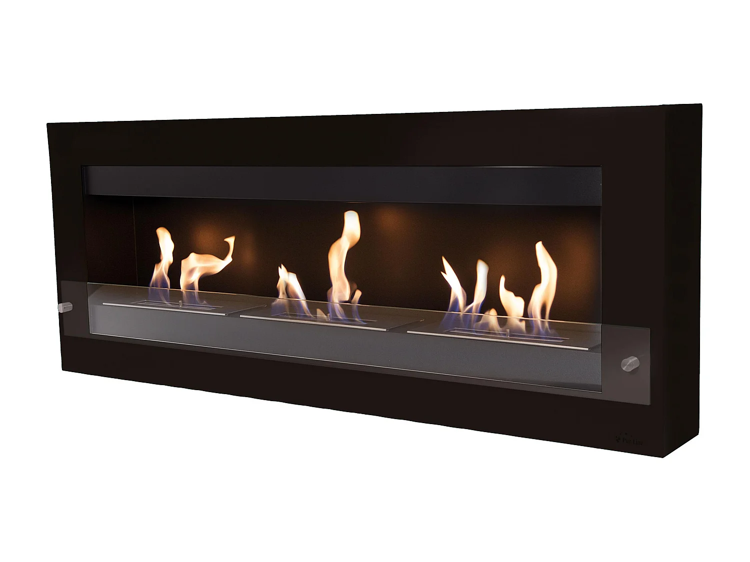 Chimenea de etanol mural extra grande en acero y cristal templado