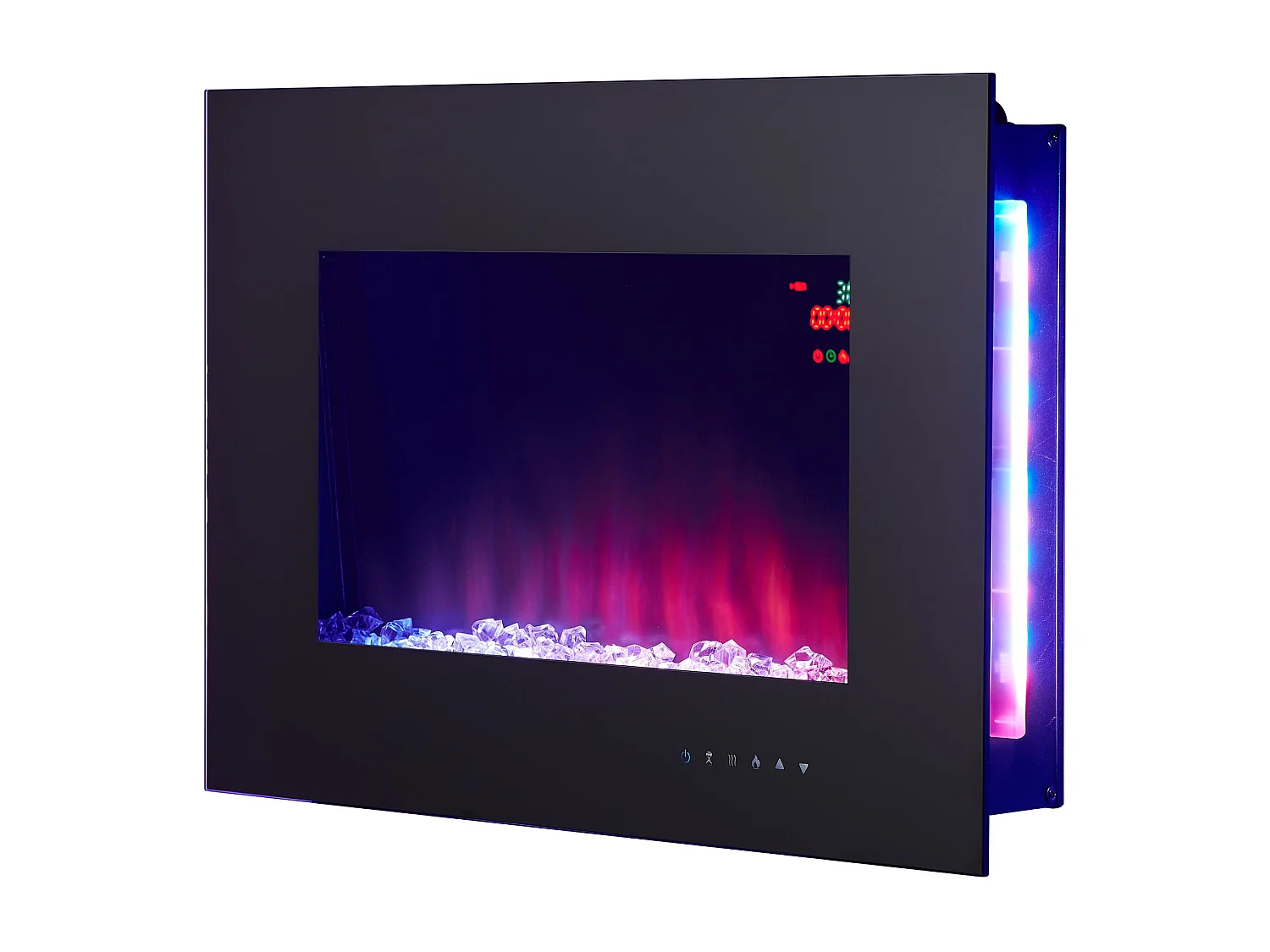 Lareira eléctrica de parede 2kW com luz ambiente