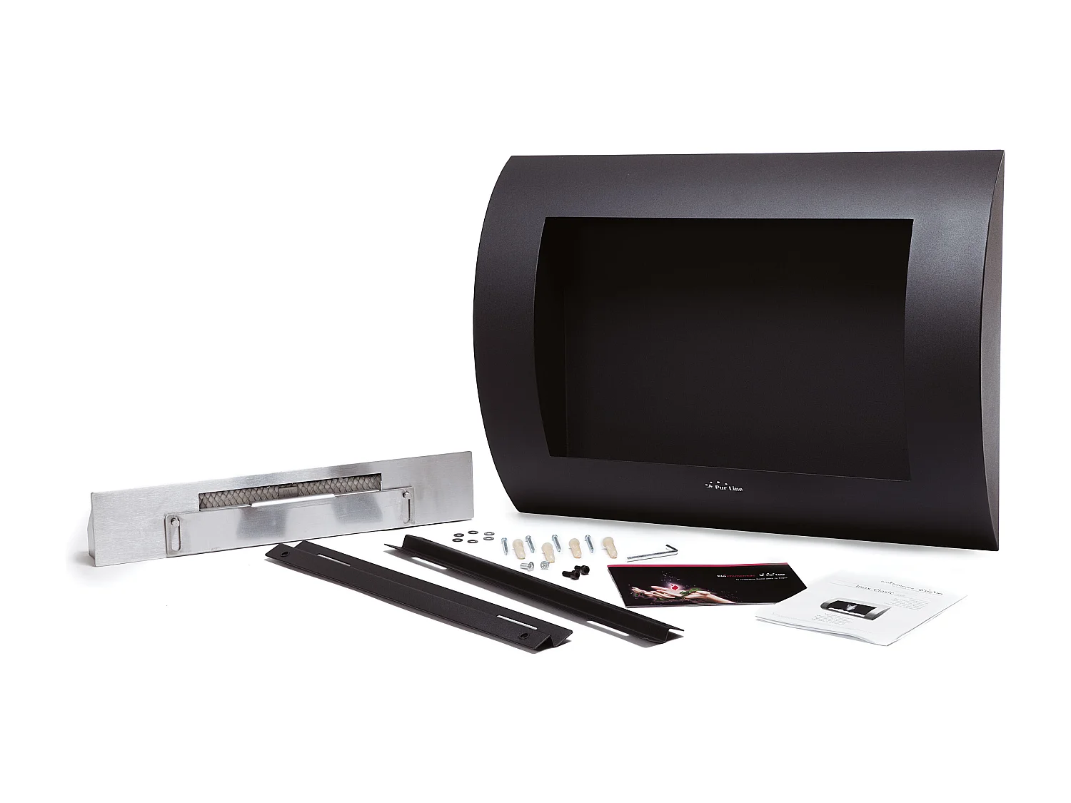 Cheminée à l'éthanol en acier incurvé