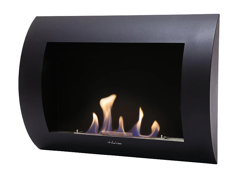 Cheminée à l'éthanol en acier incurvé