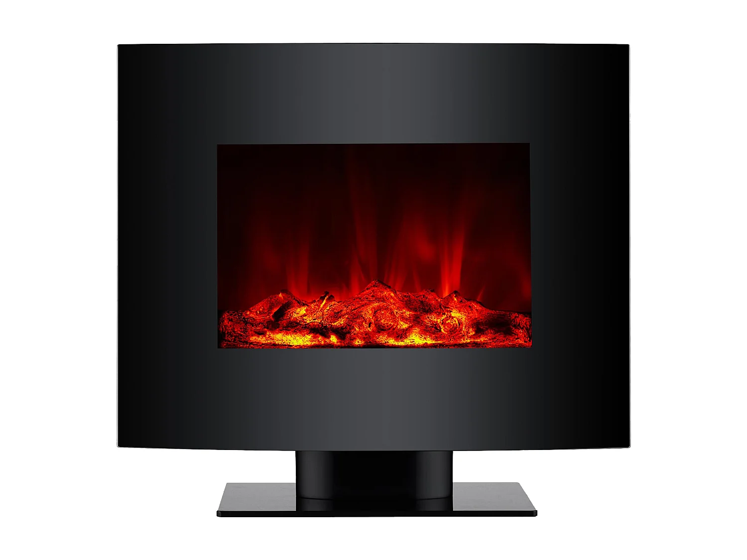 Cheminée électrique 2kW verre trempé noir avec télécommande