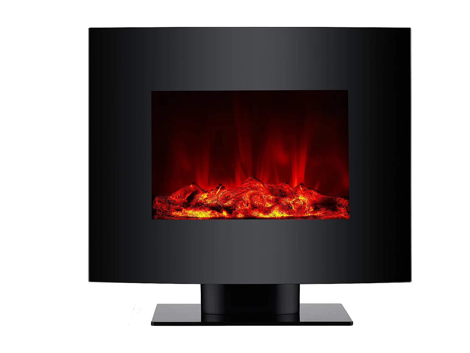 Cheminée électrique 2kW verre trempé noir avec télécommande