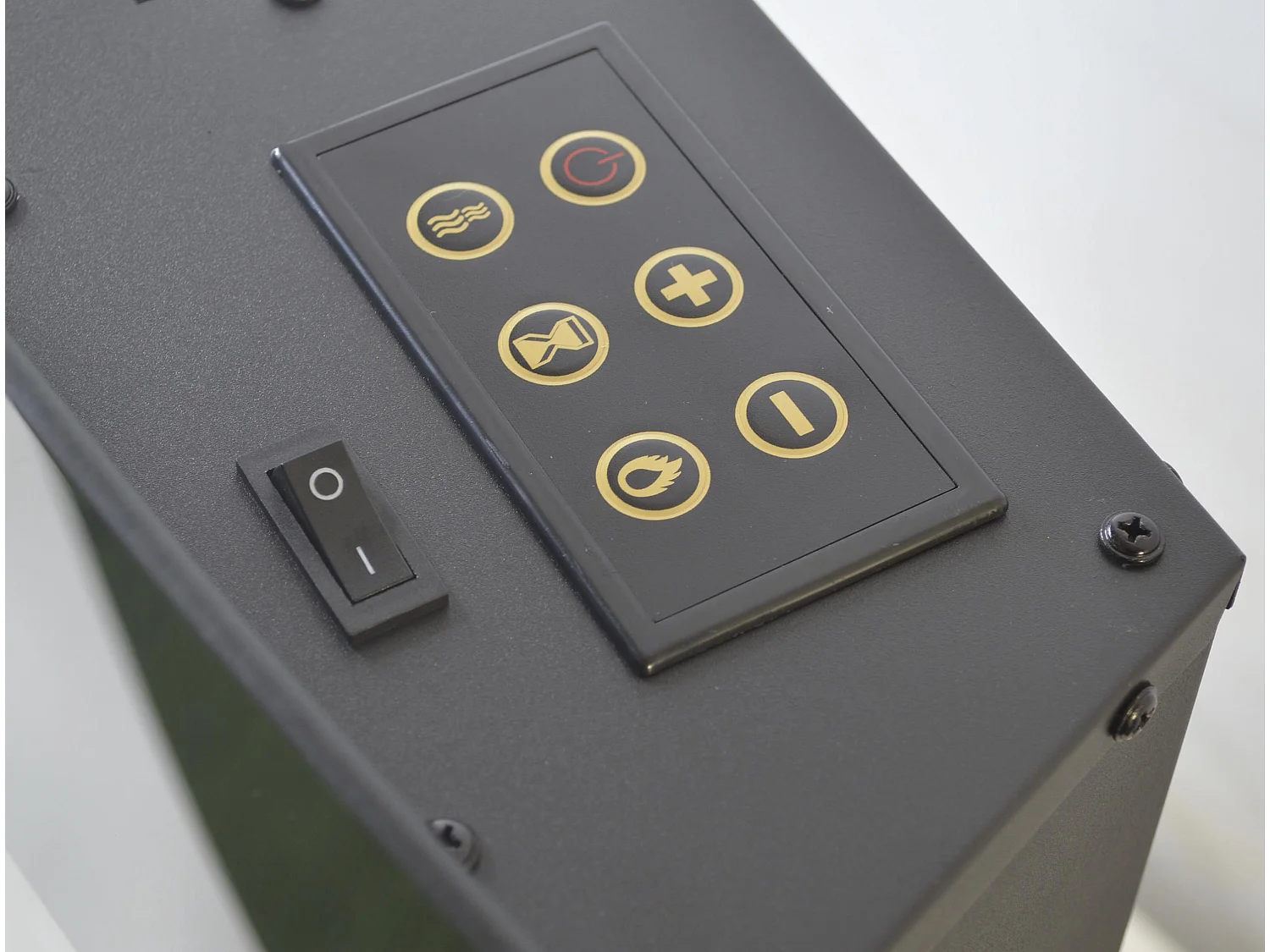 Cheminée électrique 2kW verre trempé noir avec télécommande