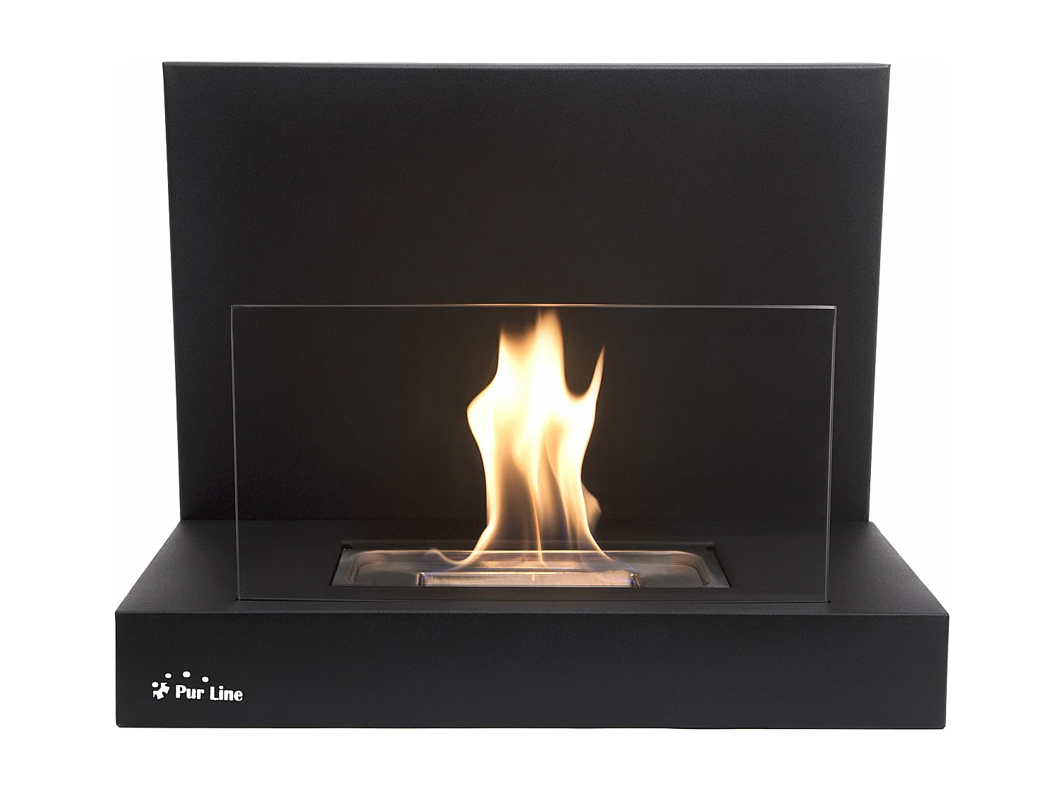 Chimenea de etanol mural con cristal protector