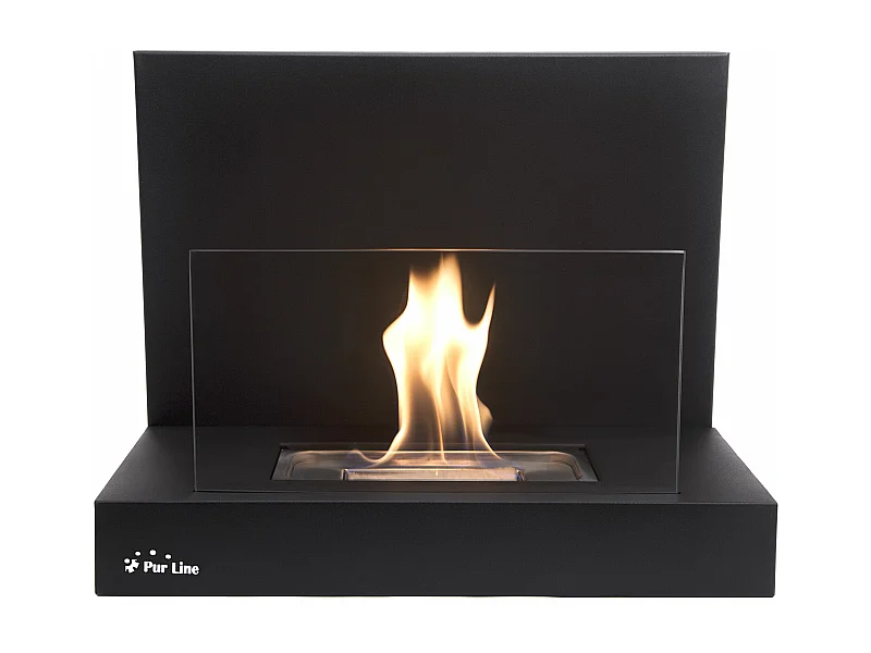 Chimenea de etanol mural con cristal protector