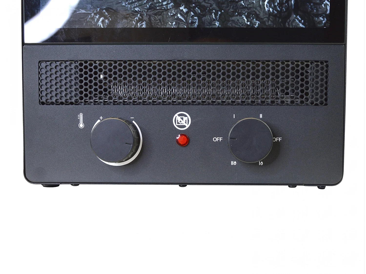 Cheminée électrique portable en acier noir et pieds