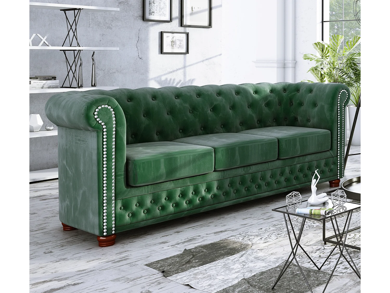 Sebastian 3-Sitzer Chesterfield Sofa