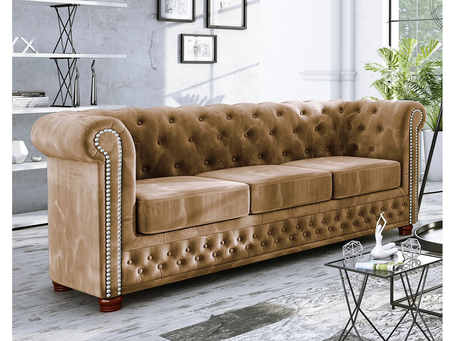 Sebastian 3-Sitzer Chesterfield Sofa