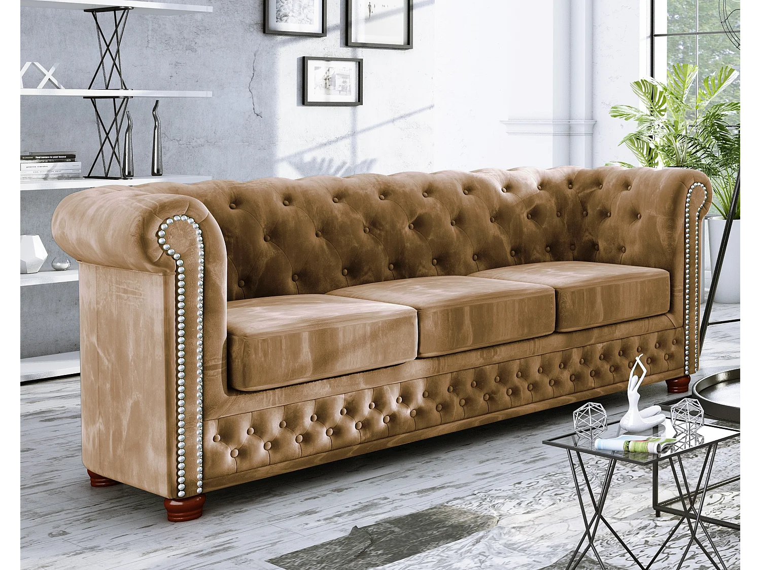 Sebastian 3-Sitzer Chesterfield Sofa