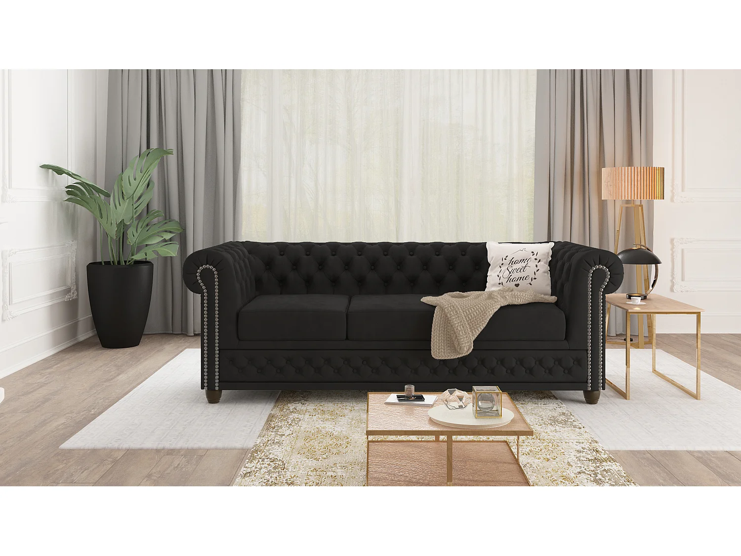 Sebastian 3-Sitzer Chesterfield Sofa