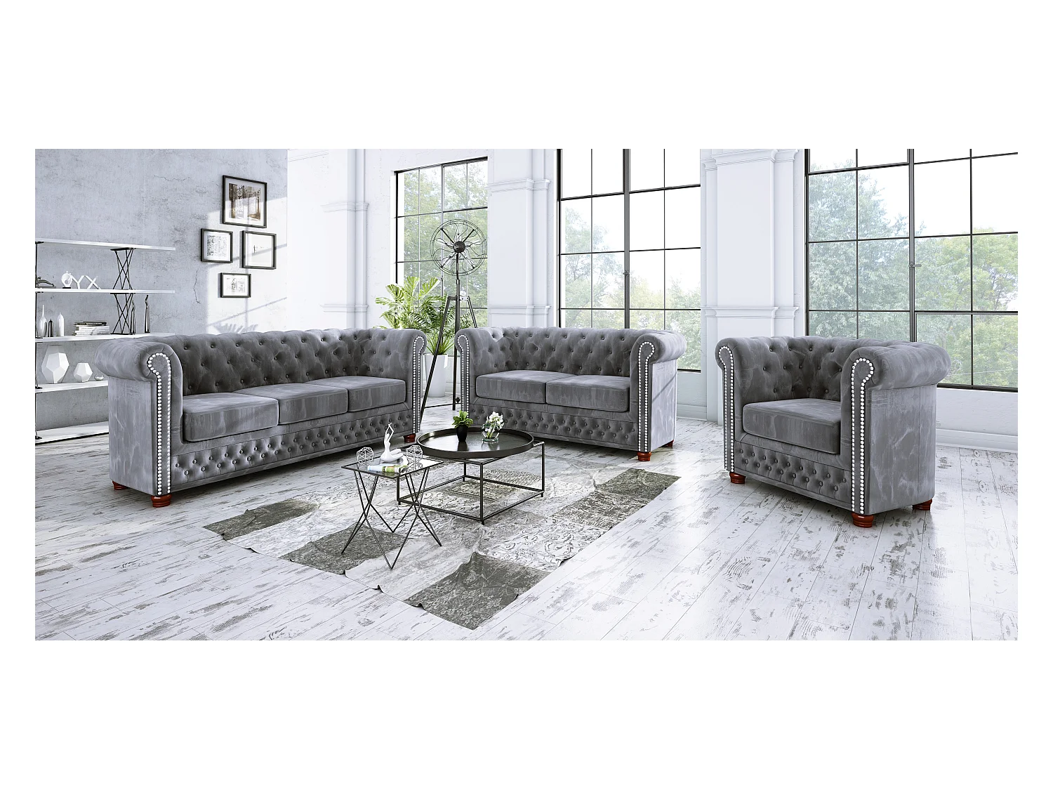 Sebastian 2-Sitzer Chesterfield Sofa