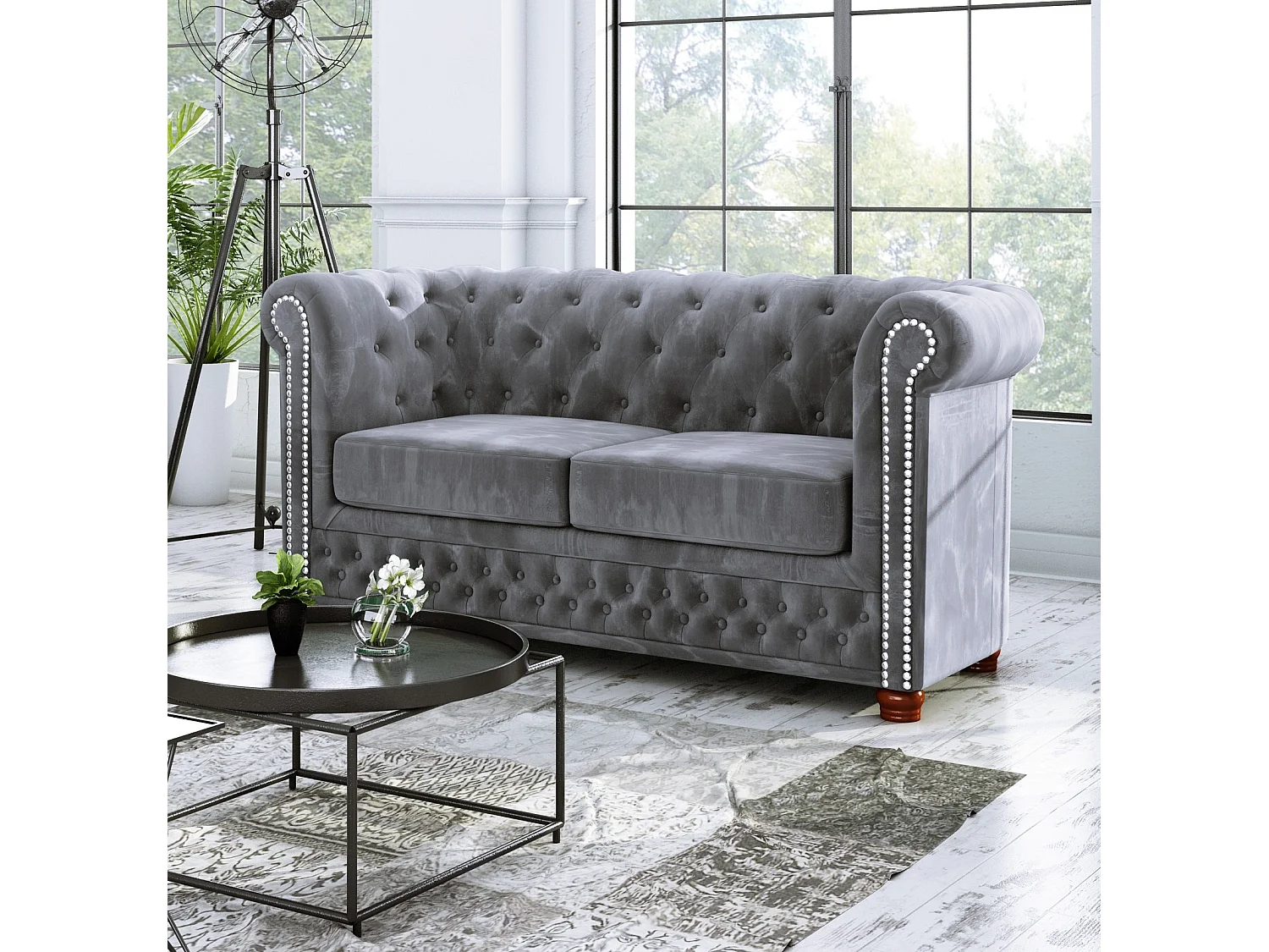 Sebastian 2-Sitzer Chesterfield Sofa