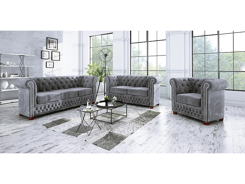 Chesterfield Sebastian Polstergarnitur 3+2+1