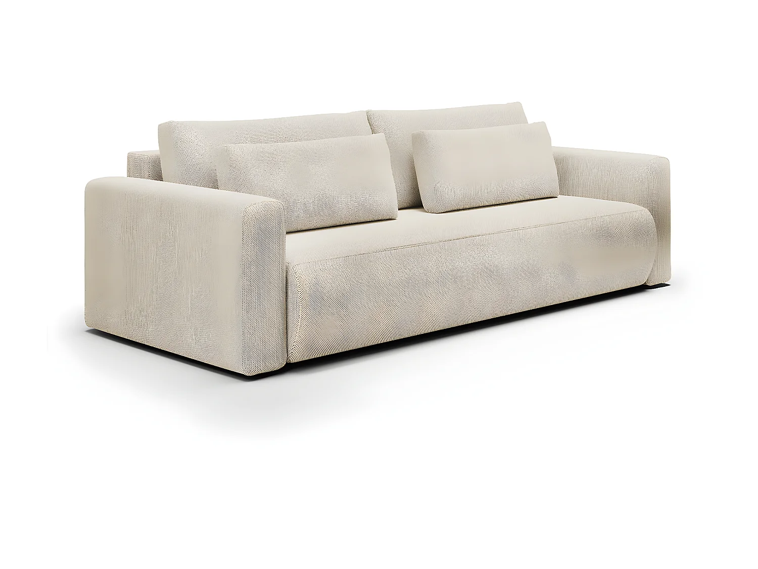 Canapé convertible 3 places coffre Evy Beige