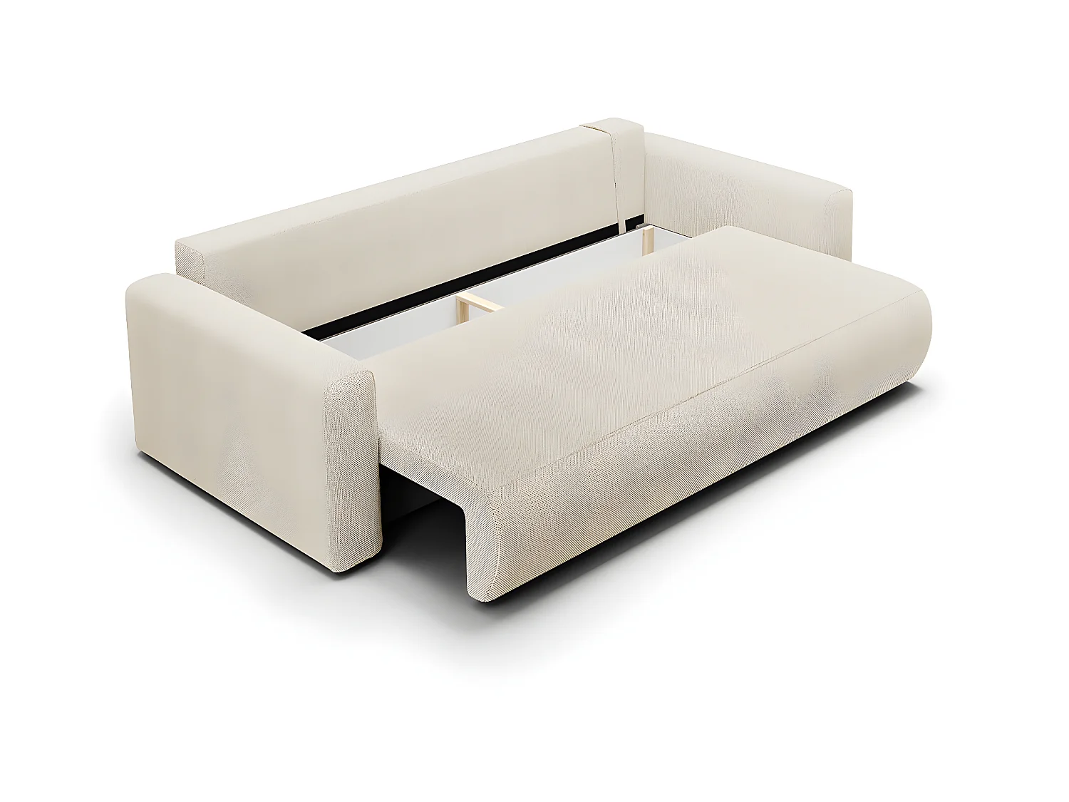 Canapé convertible 3 places coffre Evy Beige