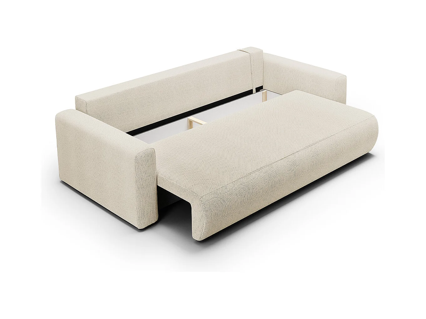 Canapé convertible 3 places coffre Evy Beige