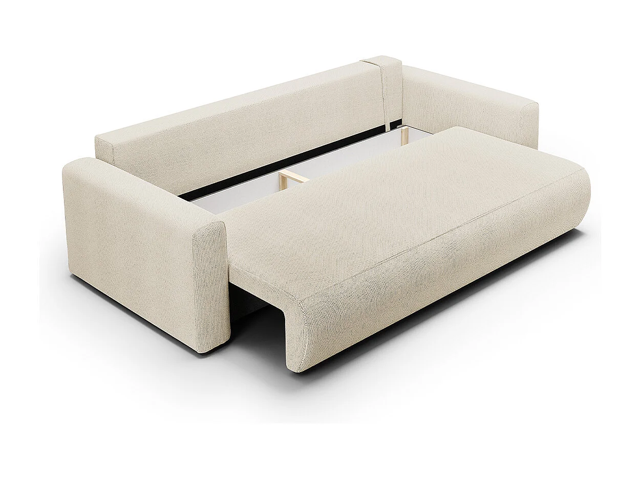 Canapé convertible 3 places coffre Evy Beige