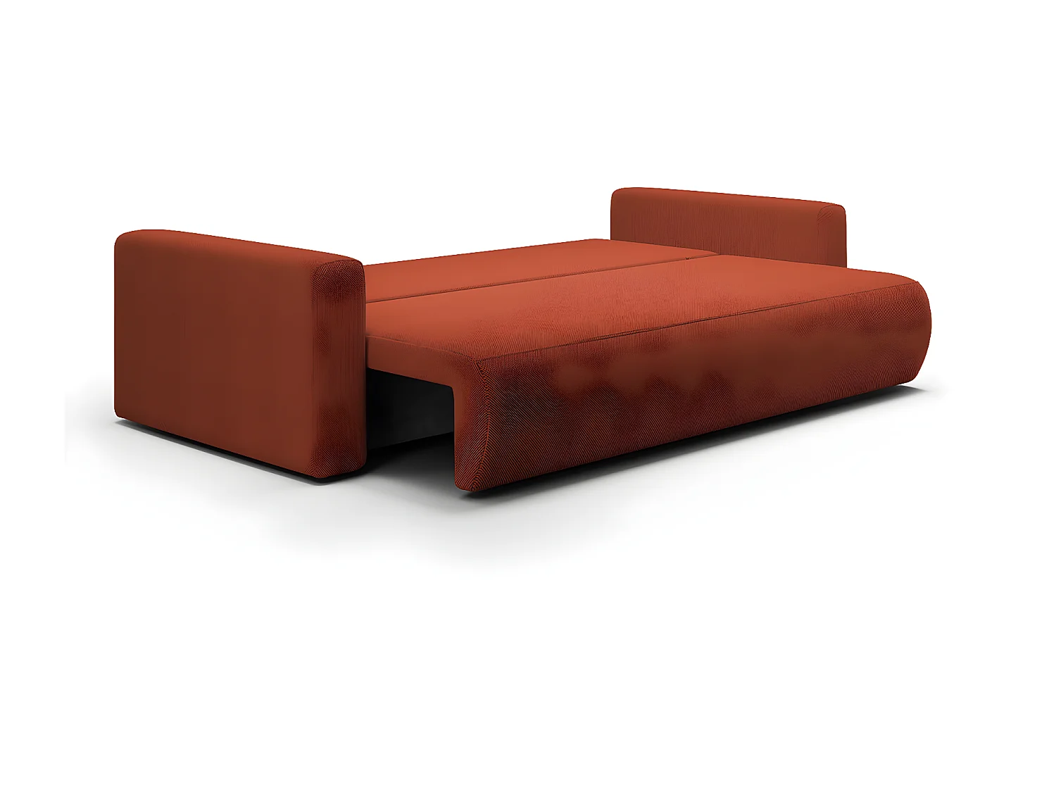 Canapé convertible 3 places coffre Evy Orange Brique