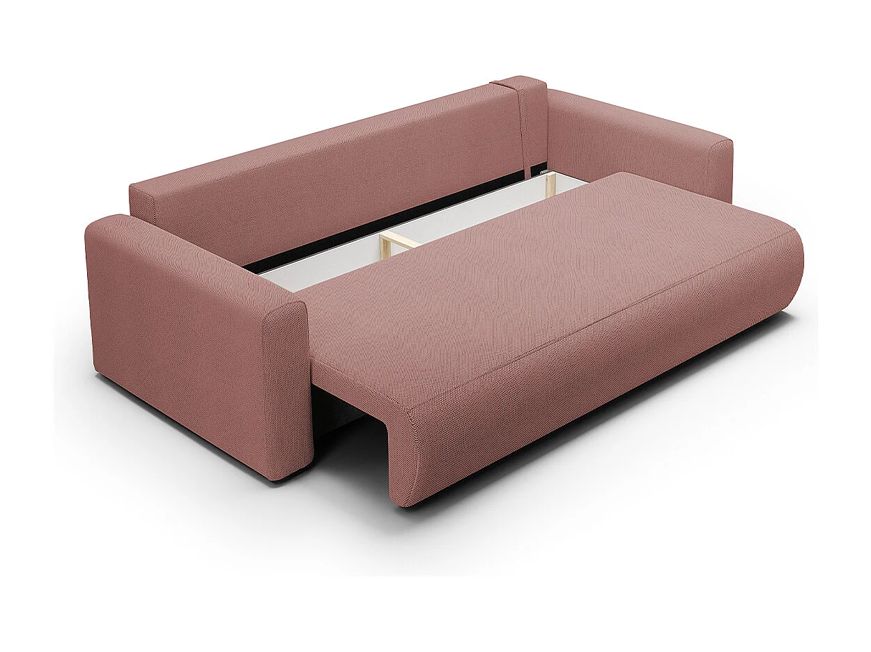 Canapé convertible 3 places coffre Evy Rose