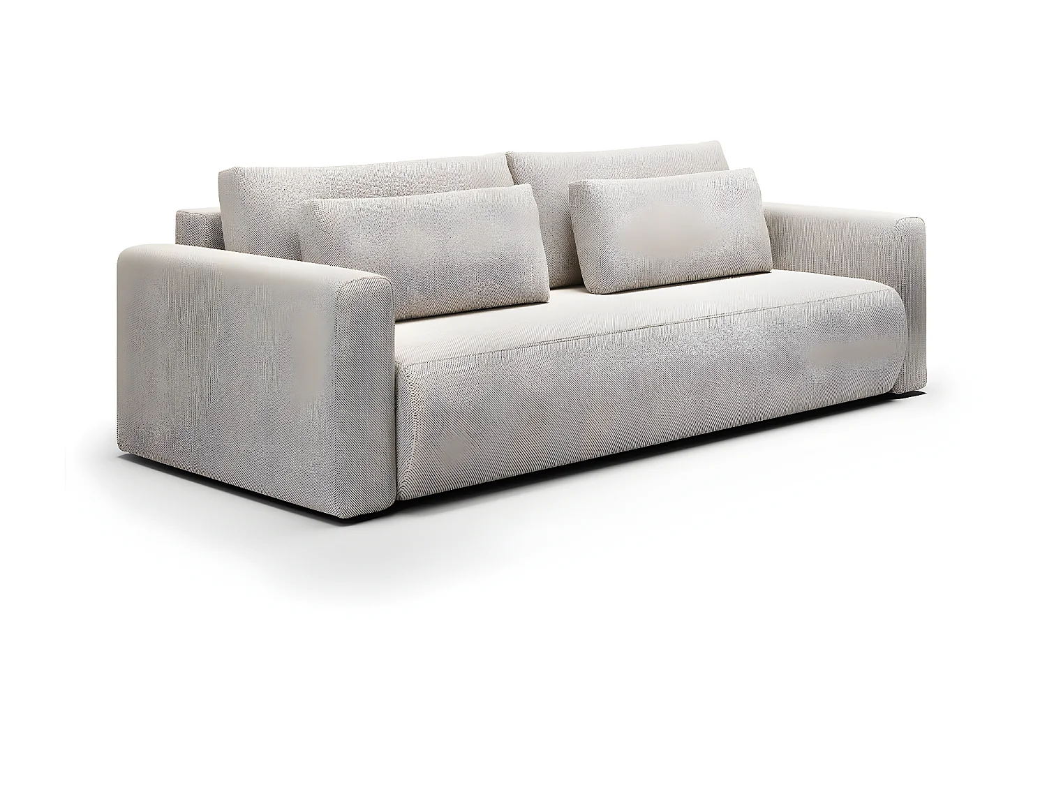 Canapé convertible 3 places coffre Evy Gris Clair