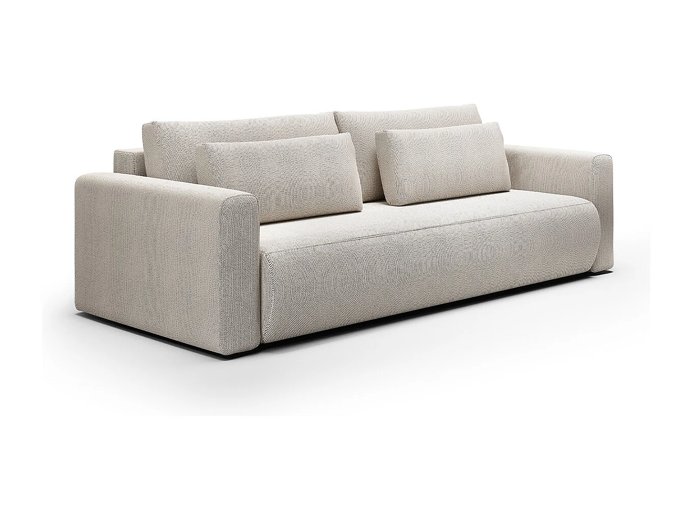 Canapé convertible 3 places coffre Evy Gris Clair