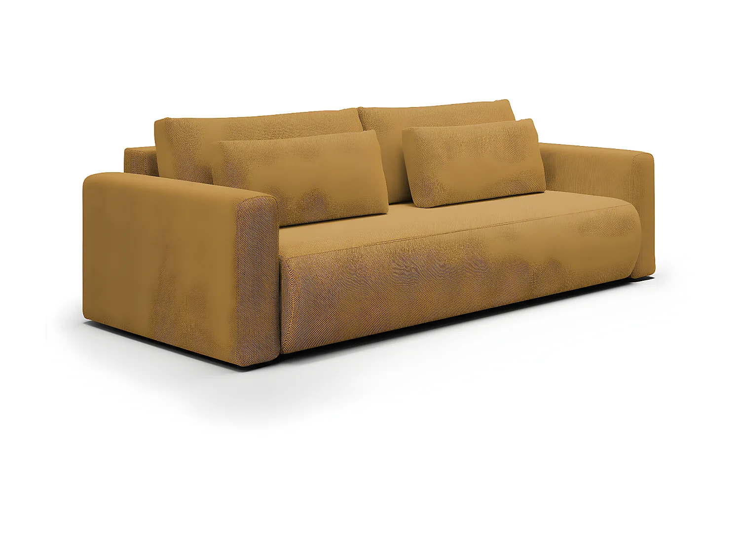 Canapé convertible 3 places coffre Evy Jaune