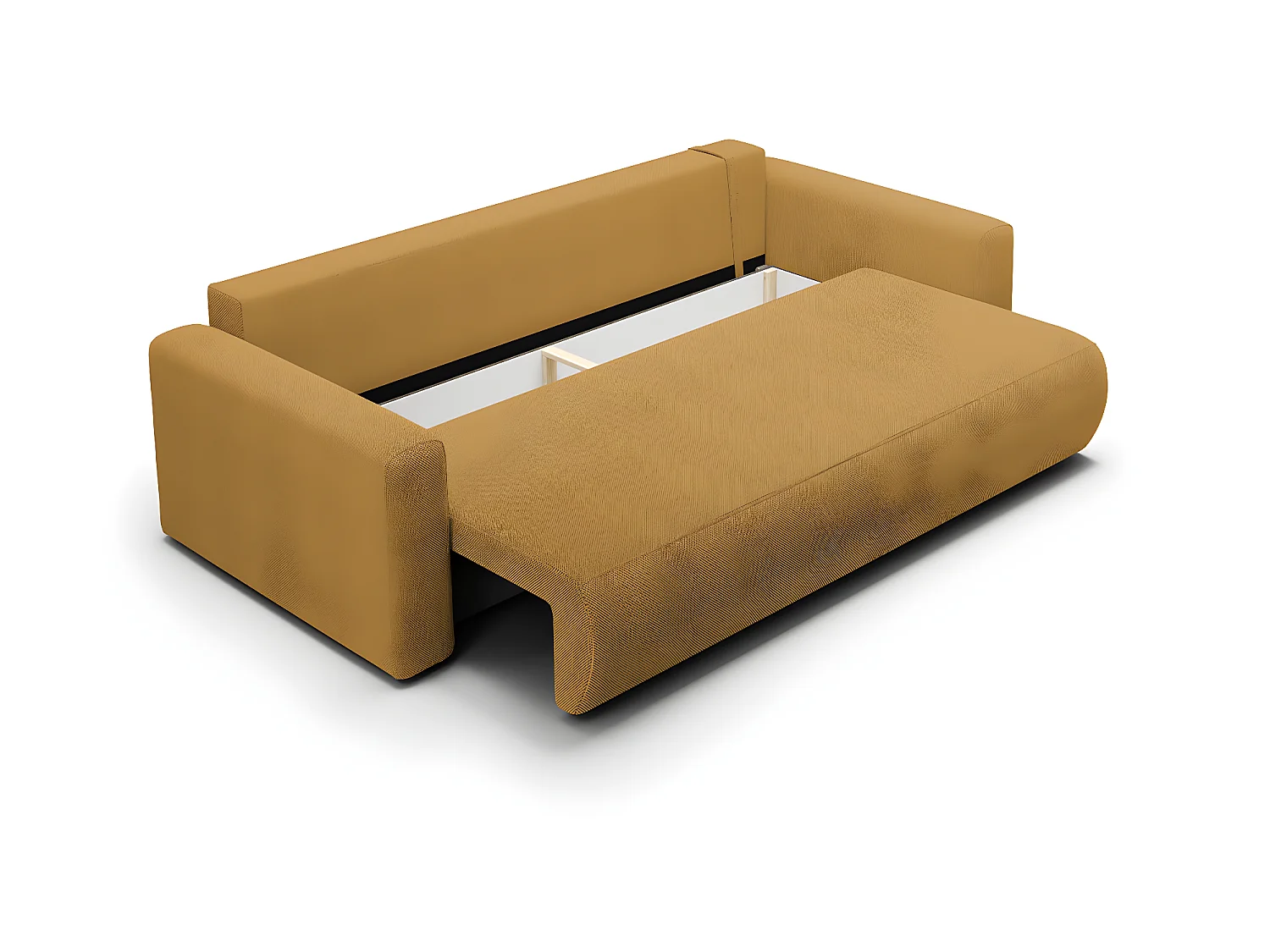 Canapé convertible 3 places coffre Evy Jaune