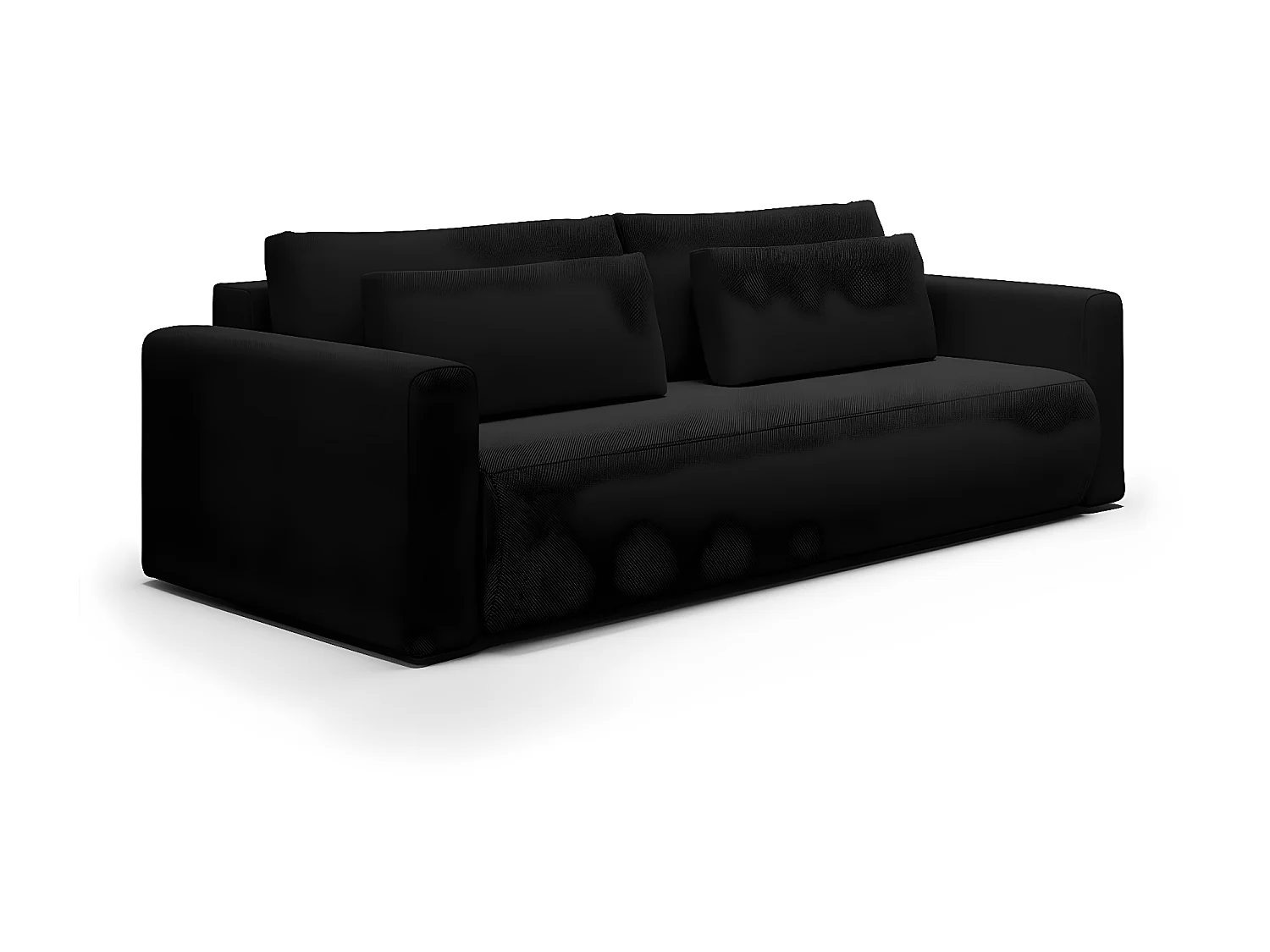 Canapé convertible 3 places coffre Evy Noir