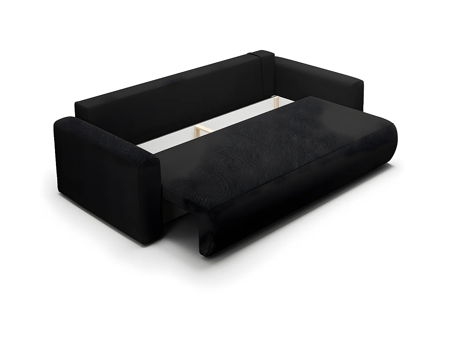 Canapé convertible 3 places coffre Evy Noir