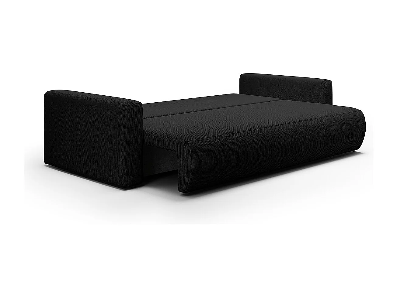 Canapé convertible 3 places coffre Evy Noir