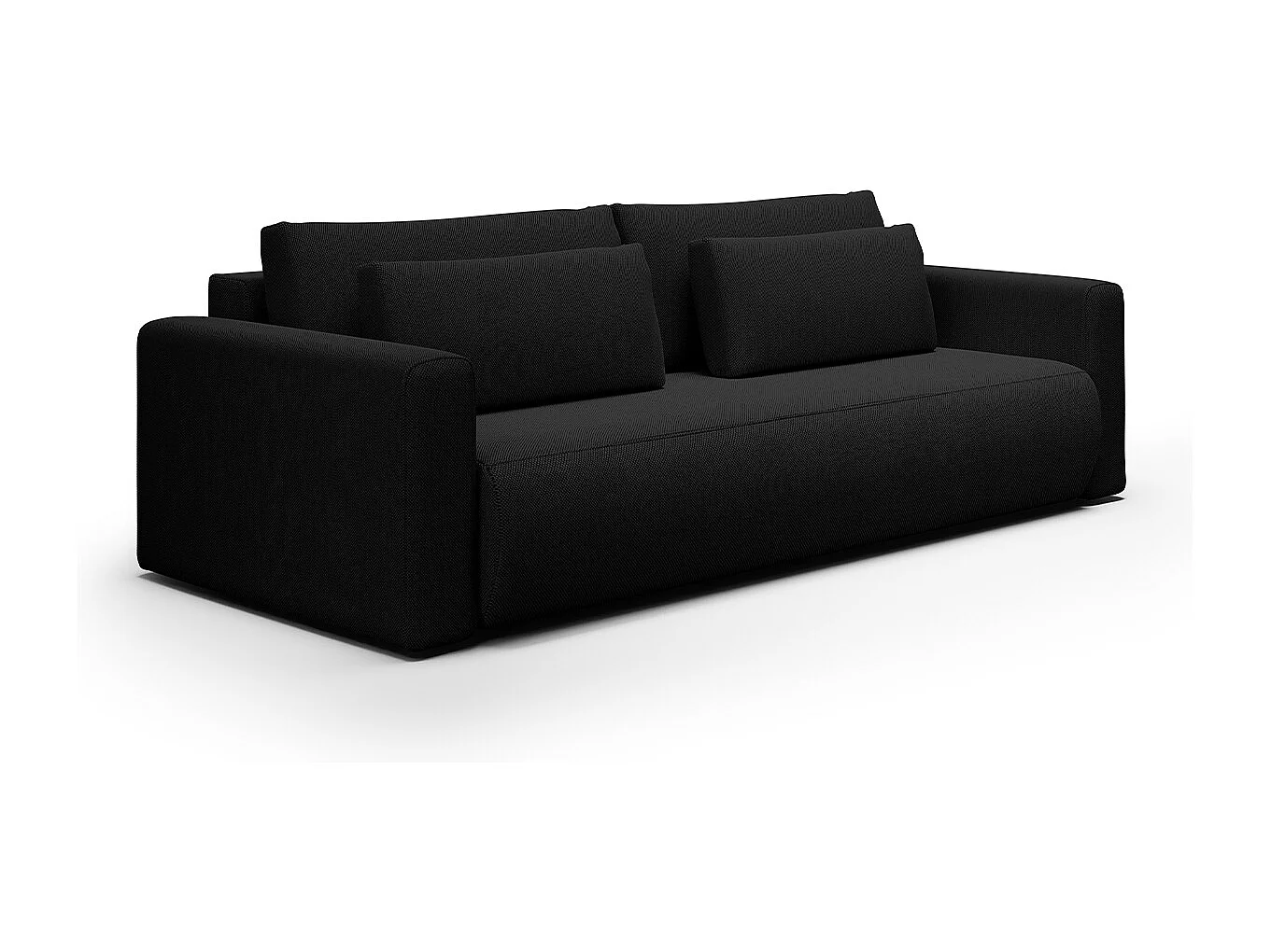 Canapé convertible 3 places coffre Evy Noir