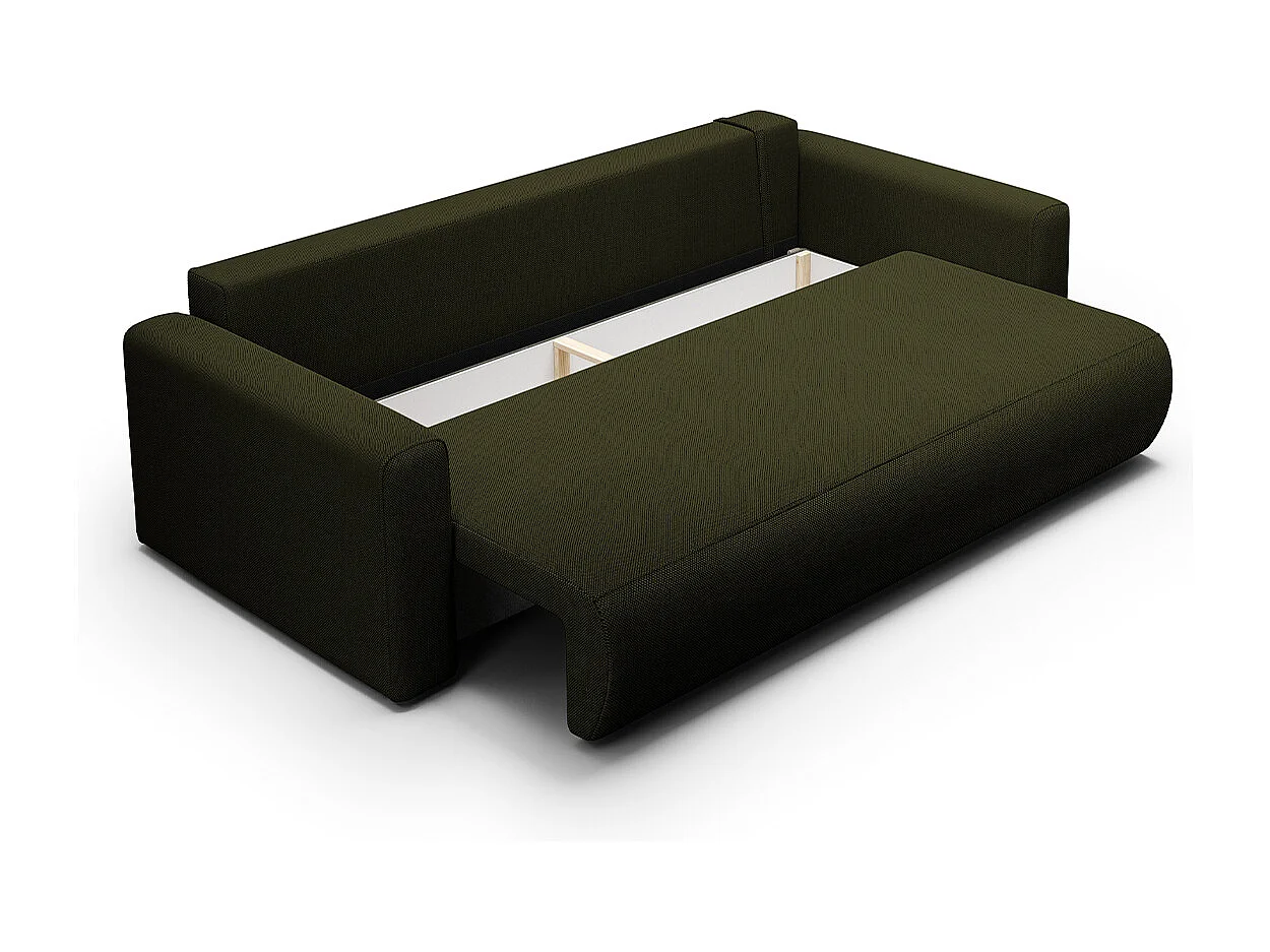 Canapé convertible 3 places coffre Evy Vert Sapin