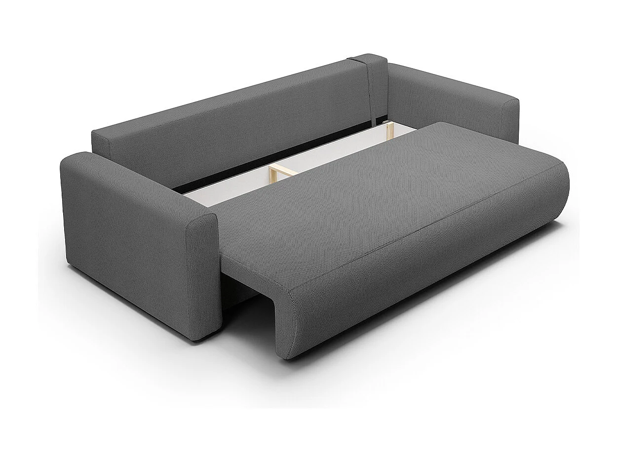 Canapé convertible 3 places coffre Evy Gris