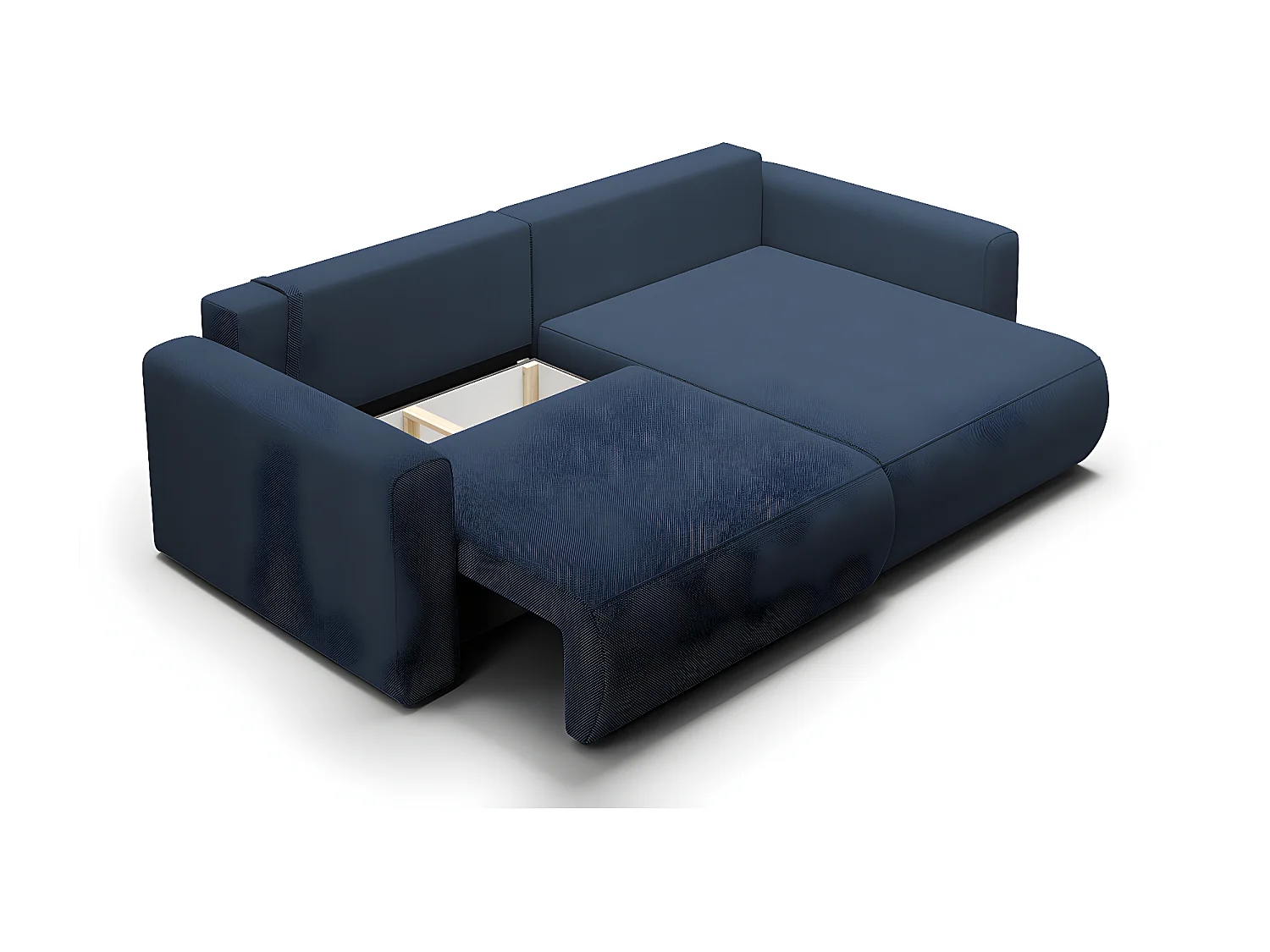 Canapé d'angle réversible convertible 3 places coffre Evy Bleu