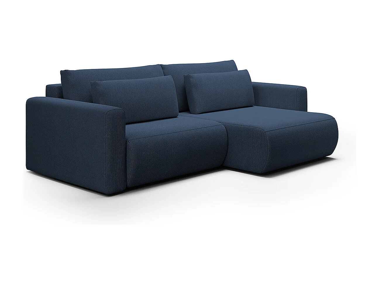 Canapé d'angle réversible convertible 3 places coffre Evy Bleu