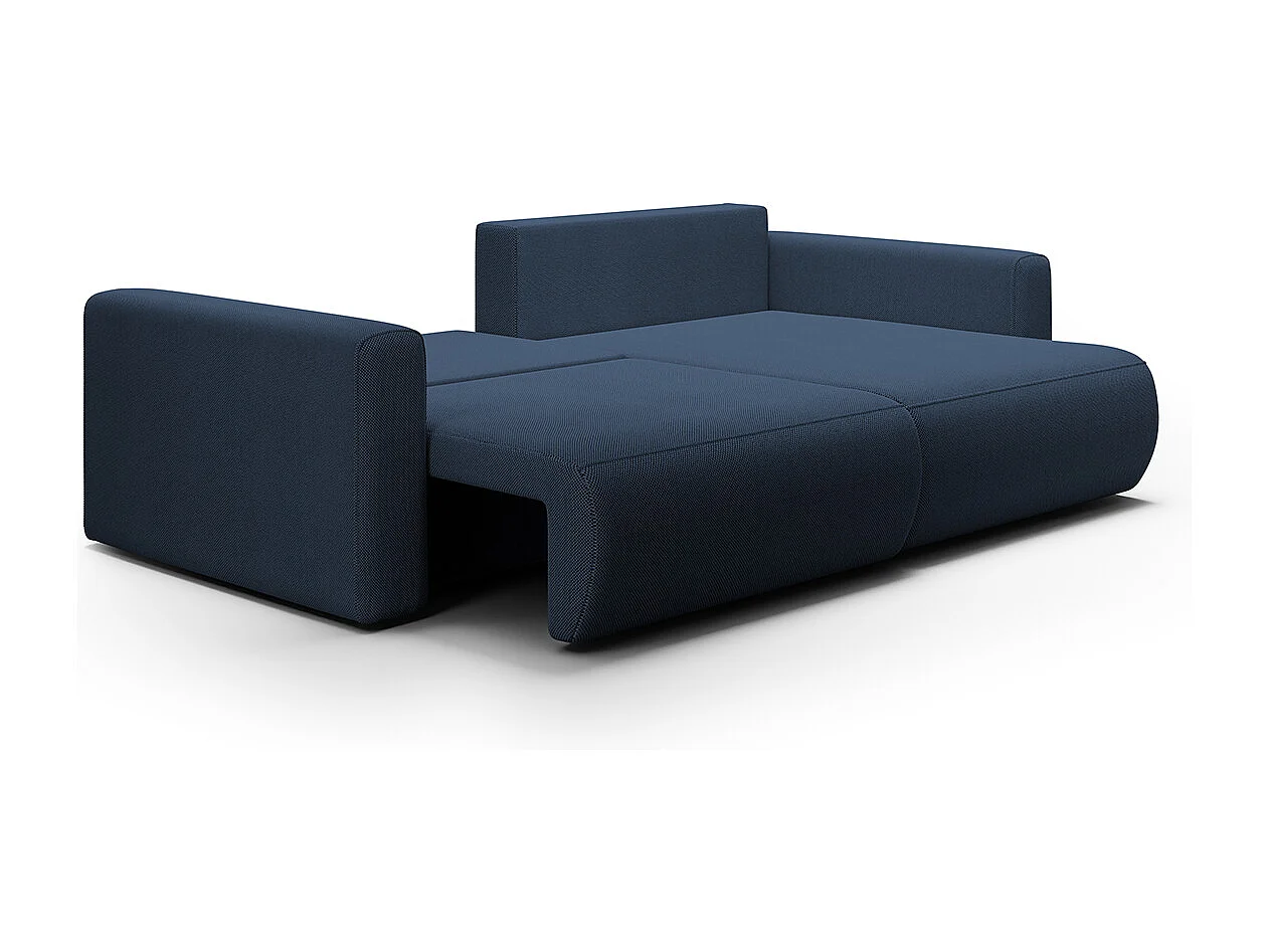 Canapé d'angle réversible convertible 3 places coffre Evy Bleu