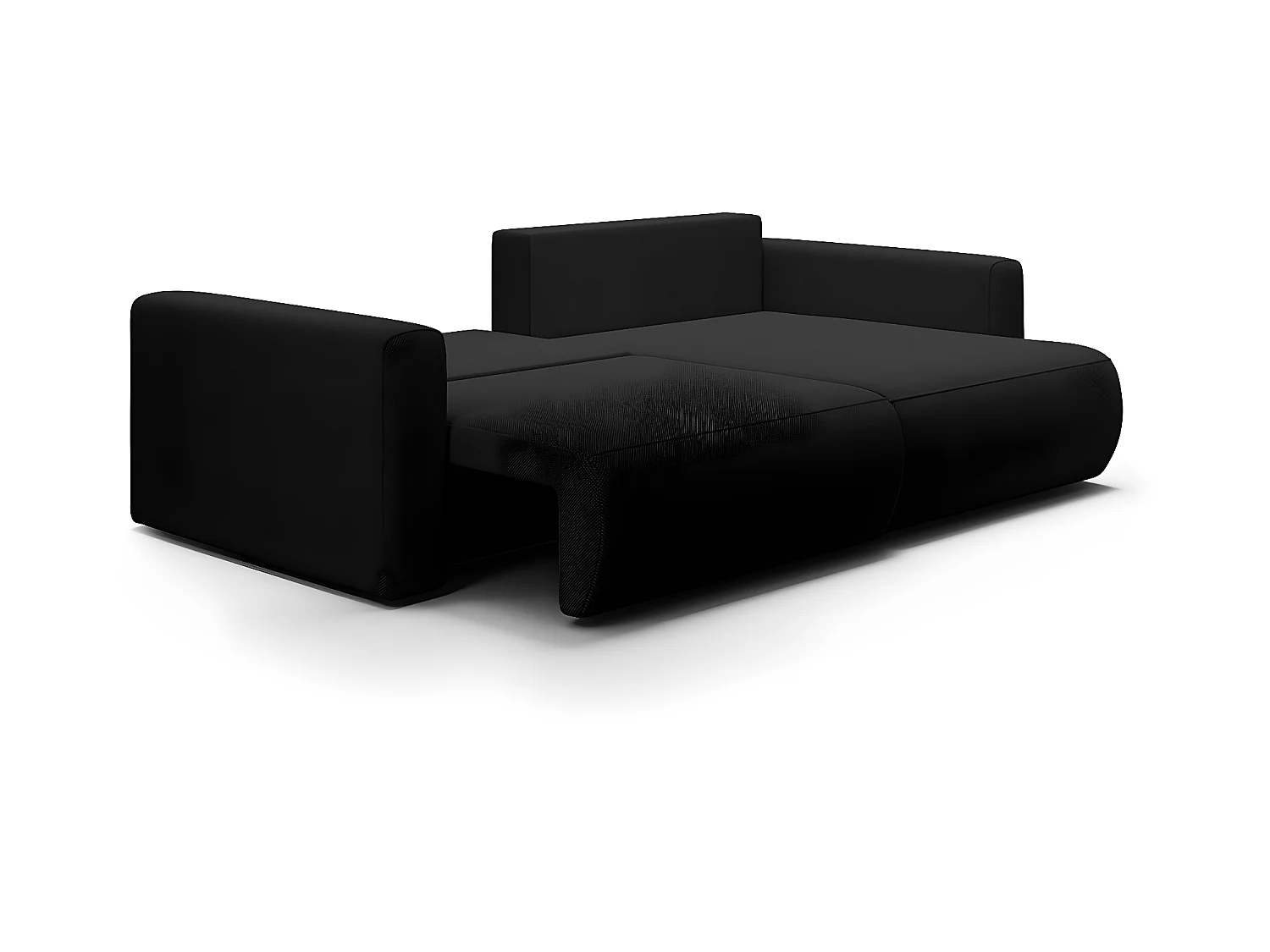 Canapé d'angle réversible convertible 3 places coffre Evy Noir