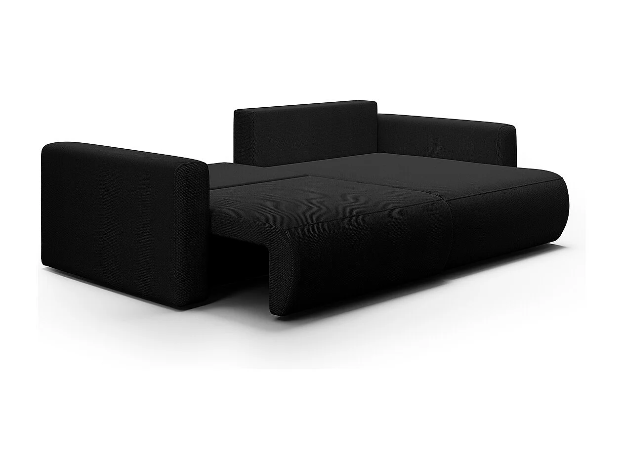 Canapé d'angle réversible convertible 3 places coffre Evy Noir