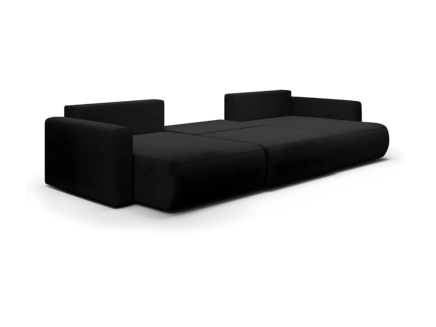 Canapé U 4 places convertible coffre Evy Noir