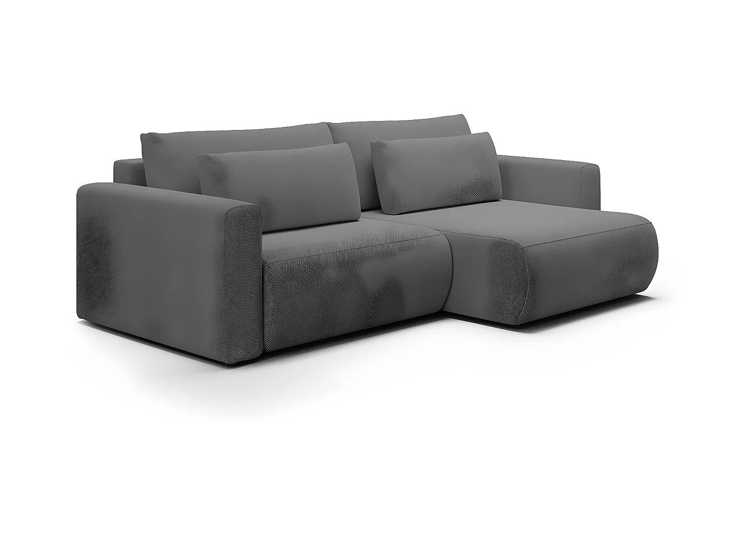 Canapé d'angle réversible convertible 3 places coffre Evy Gris