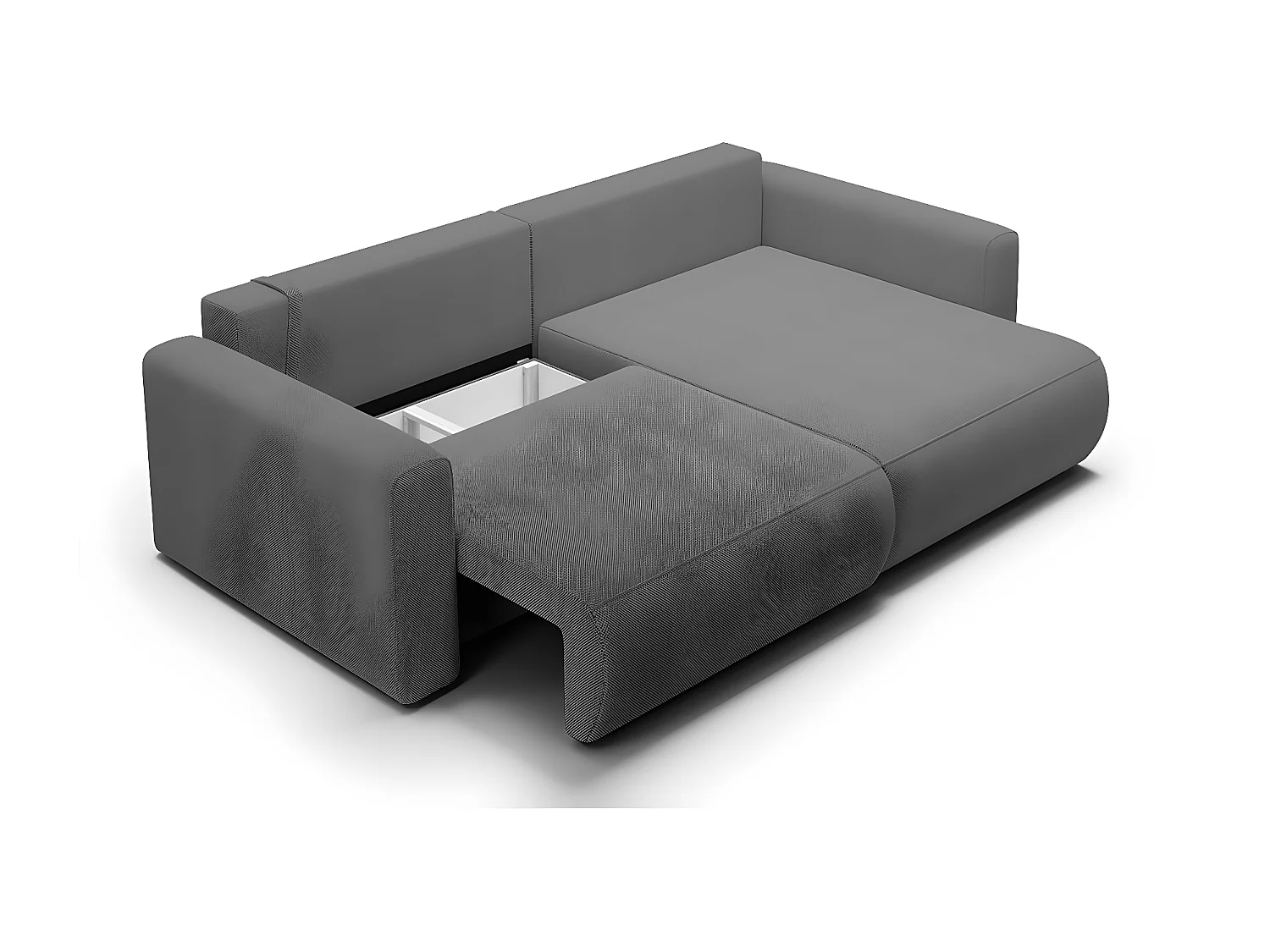 Canapé d'angle réversible convertible 3 places coffre Evy Gris