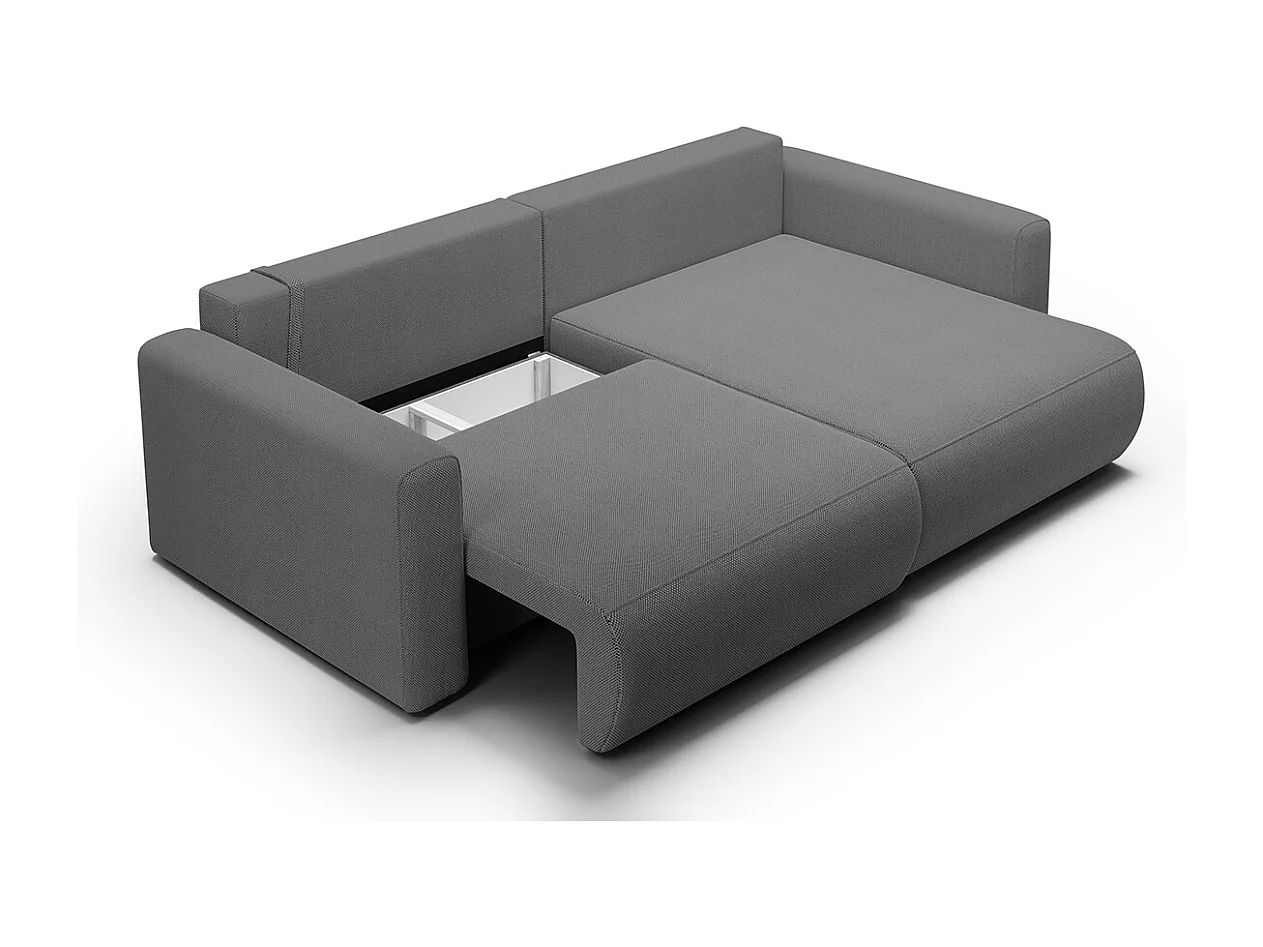 Canapé d'angle réversible convertible 3 places coffre Evy Gris