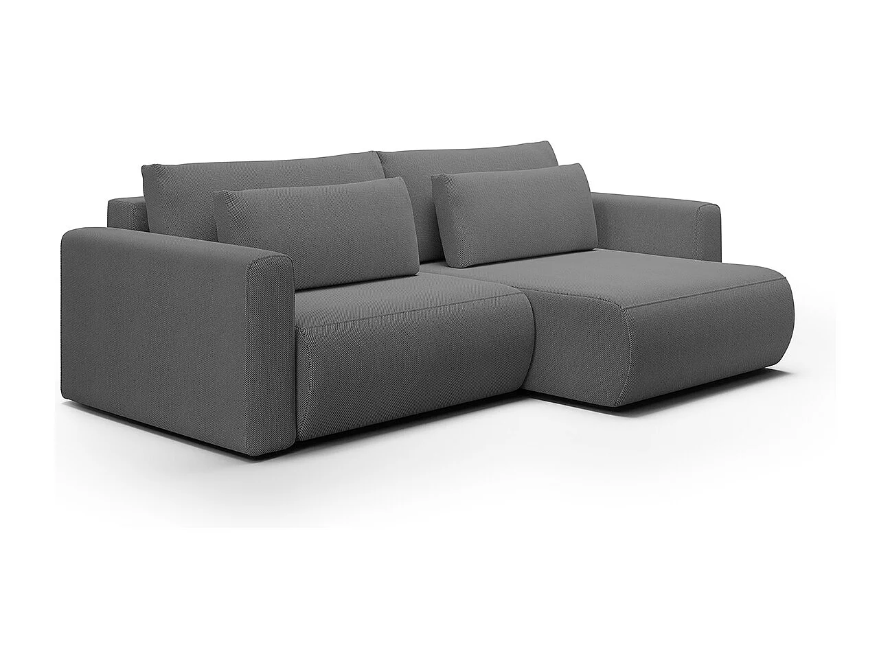 Canapé d'angle réversible convertible 3 places coffre Evy Gris