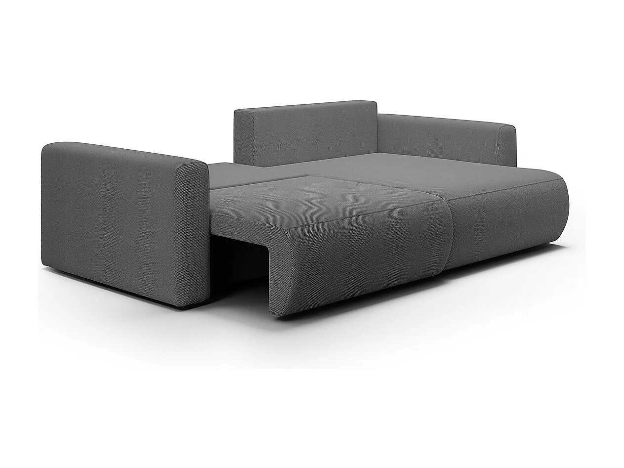 Canapé d'angle réversible convertible 3 places coffre Evy Gris
