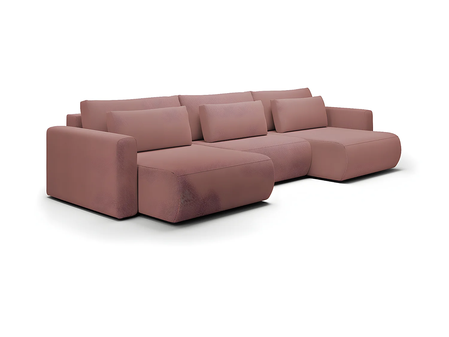 Canapé U 4 places convertible coffre Evy Rose