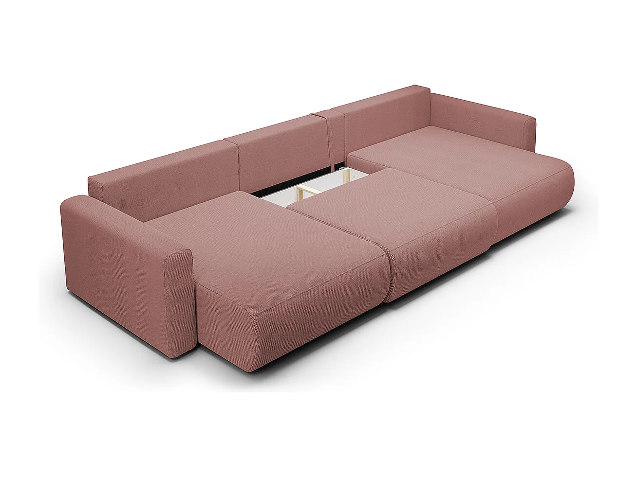 Canapé U 4 places convertible coffre Evy Rose